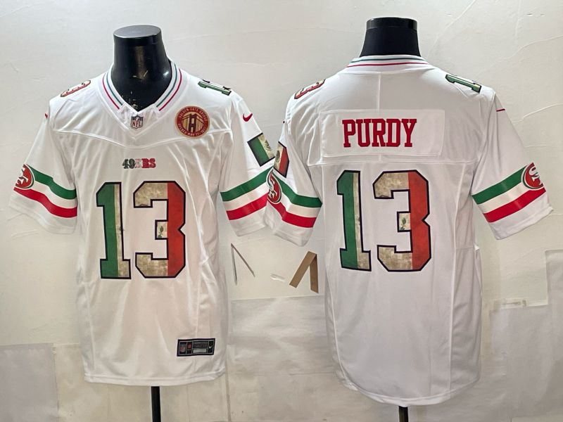 Men 2026 San Francisco 49ers #13 Purdy White Mexico Nike Limited NFL Jersey style 007